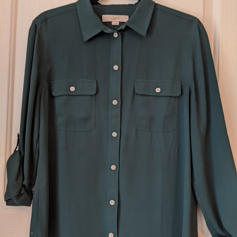 Loft Hunter Green Blouse